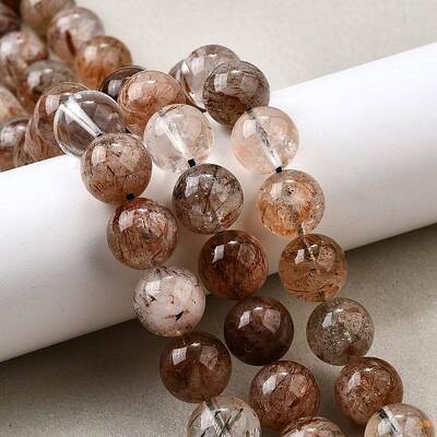 Natural Black Gold Rutilated Quartz Beads Strands
