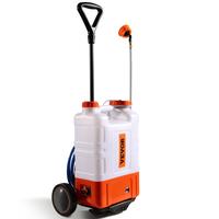 VEVOR Battery Powered Backpack Sprayer, Two Version, Adjustable Pressure, 4 Gallon Tank, with 8 Nozzles and 2 Wands,  Wide Mo...