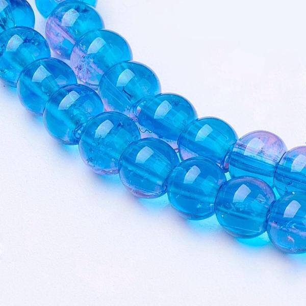 Spray Painted Crackle Glass Beads Strands