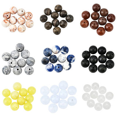 90 Pcs 9 Styles Natural Gemstone Beads