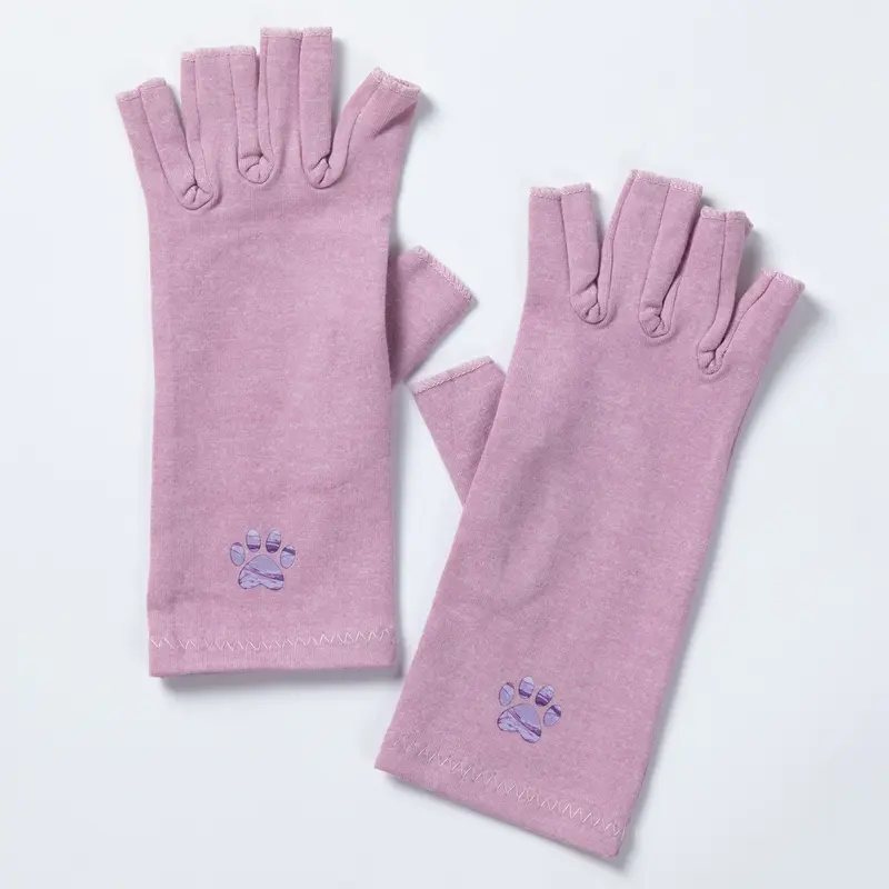 Paw Print Compression Gloves - Rust Red - L