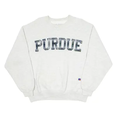 RUSSELL ATHLETIC Purdue University Mens Sweatshirt Grey Crew Neck USA XL