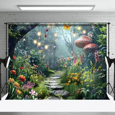 Aperturee Fairyland Greeny Magical Forest Spring Photo Backdrop