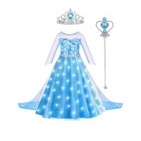 Girl's Light Up Elsa Princess Dress with Crown, Wand, Tulle Cape ava  abbott  elementary  costume elsa  dress Princess Dance ...