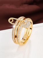 Minimalist Cubic Zirconia Rings for Women, Fashion Jewelry for Party, Daily Clothing Decor, Trendy All-match & Exquisite Jewe...
