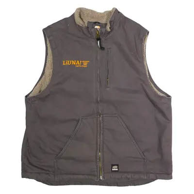 BERNE LiUNA! SHerpa Lined Mens Workwear Gilet Grey Canvas USA 2XL