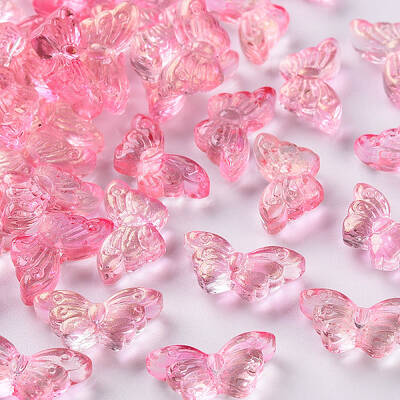 Transparent Spray Painted Glass Beads