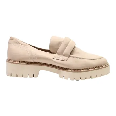 S.OLIVER Platform Loafer Shoes Beige Leather Womens UK 7