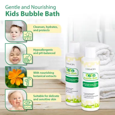 DERMOIA Bubble Bath for Kids – Soothes Eczema-Prone Skin, Calms Itch & Irritation, Gently Cleanses Without Drying – Hypoa...