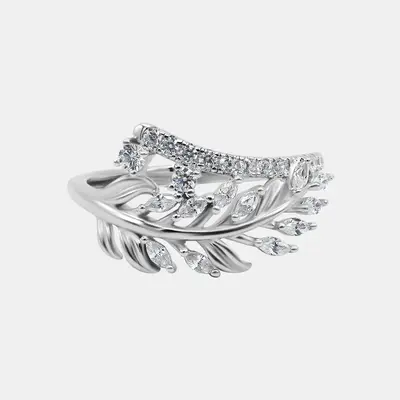 【743】Ivy Vine Tension-set Cubic Zirconia Ring - Fashionable Wedding/Anniversary Gift