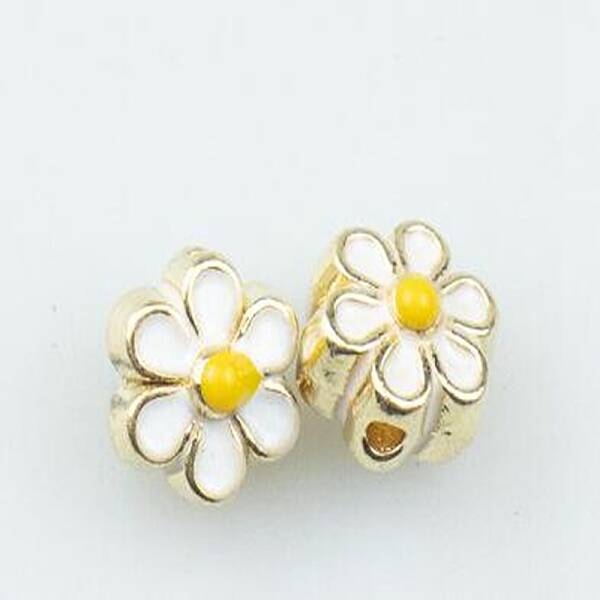 Light Gold Tone Alloy Enamel Beads