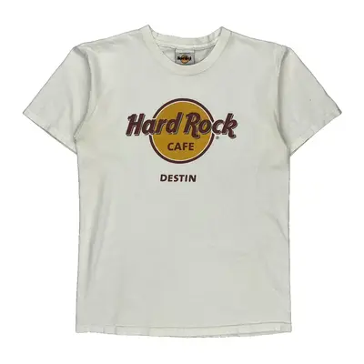 Destin Hard Rock Cafe Graphic T-Shirt - Small White Cotton