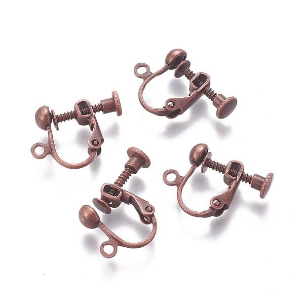 Rack Plated Brass Screw Clip-on Earring Findings