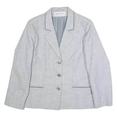 WEINBERG Womens Blazer Jacket Grey Wool 90s UK 16