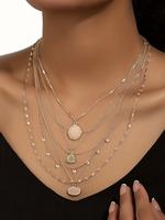 Boho Style Long Multi-layered Chain Necklace, Fashion Jewelry for Party, Daily Clothing Decor, Trendy All-match & Exquisite J...