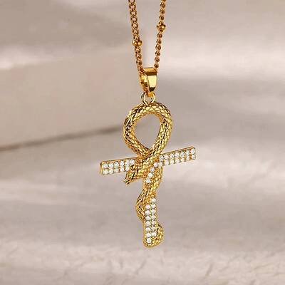 304 Stainless Steel Micro Pave Clear Cubic Zirconia Pendant Necklaces for Women