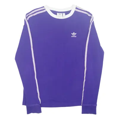 ADIDAS Womens T-Shirt Purple Long Sleeve UK 8