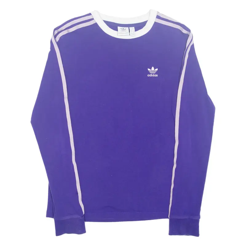 ADIDAS Womens T-Shirt Purple Long Sleeve UK 8