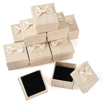 Square Cardboard Paper Ring Gift Storage Boxes