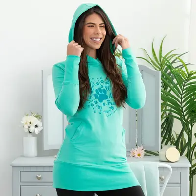 Wild & Free Long French Terry Hoodie - L