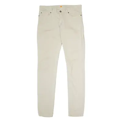BOSS Lunja Mens Corduroy Trousers Cream Slim Skinny W32 L31
