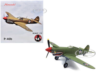 Curtiss P-40E Warhawk Fighter Aircraft China-Burma-India Theater (1942) United States Army Air Forces 1/72 Diecast Model Ai...