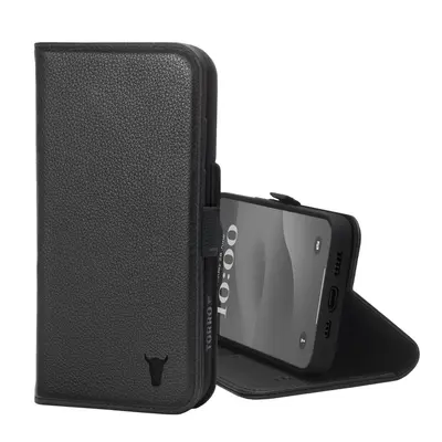 Apple iPhone 15 Leather Wallet Case (with Stand Function) - Black