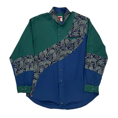 Mo Betta Patterned Shirt - Medium Blue Cotton