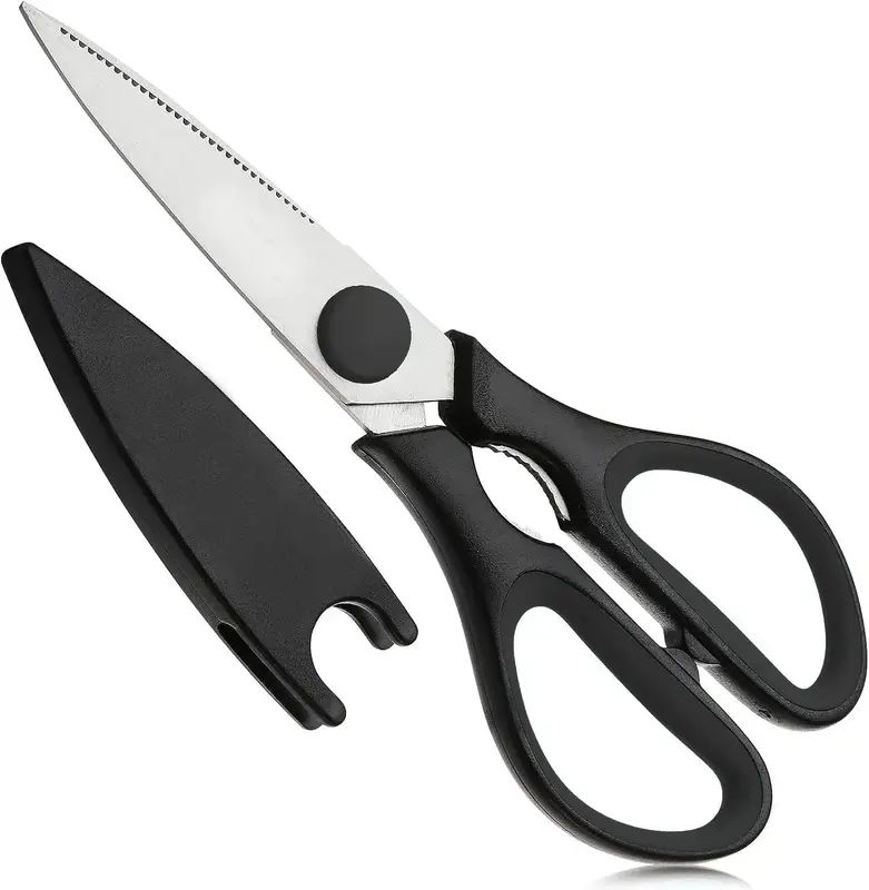 Kitchen Scissors- Stainless Steel Kitchen Shears, Cooking Scissors for Cutting Meat, Chicken, Herbs and Produce with Blade Co...