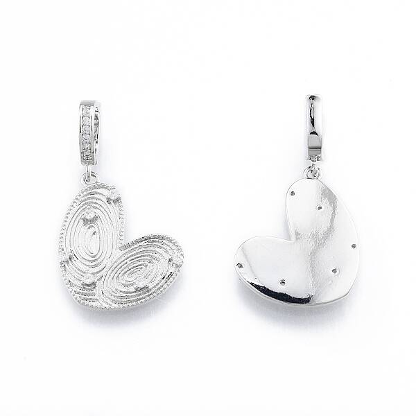 Brass Micro Pave CLear Cubic Zirconia Pendants