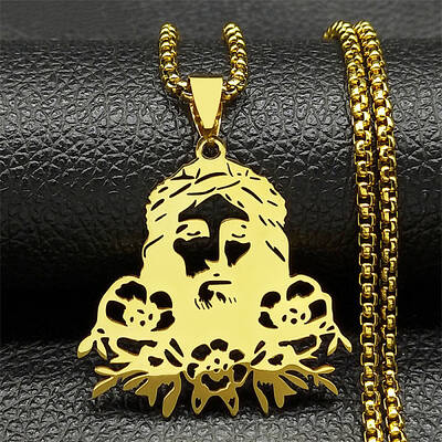 304 Stainless Steel Religion Jesus Pendant Necklaces