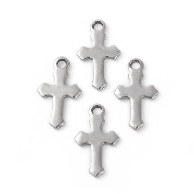 Tarnish Resistant 304 Stainless Steel Tiny Cross Charms