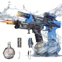 LED Light-Up Water Blaster, High-Capacity Electric Squirt Water Gun with Luminous Flame Effect, Battery-Powered Outdoor Beach...