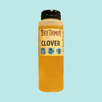 BeeTamer's Raw Clover Honey, 11oz Squeeze Bottle, 100% Unfiltered Raw Honey, Easy to use, Floral Source Clover, US Made, Natu...