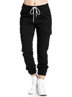 Women's Solid Color Cargo Pants, Casual Comfy Trousers for Daily Wear, Ladies Bottoms for Summer, Womenswear