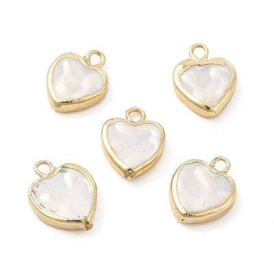 Shell Pearl Heart Charms