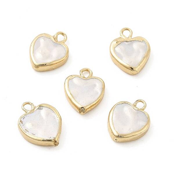 Shell Pearl Heart Charms