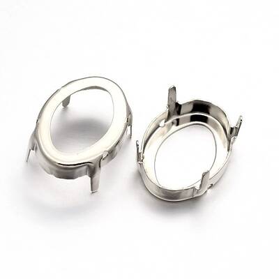 Oval Brass Sew on Prong Settings