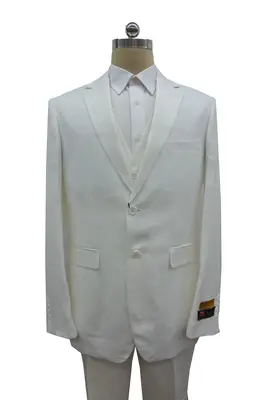 Mens White Linen Suit - White Linen Wedding Suit - White