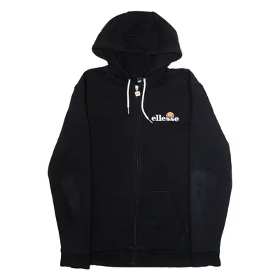 ELLESSE Mens Black Hoodie Full Zip L