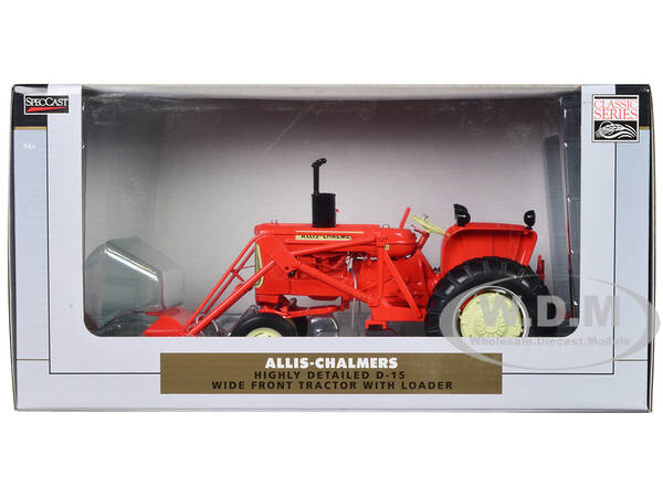 Allis-Chalmers D-15 Wide Front Tractor with Loader Orange Classic Series 1/16 Diecast Model by SpecCast