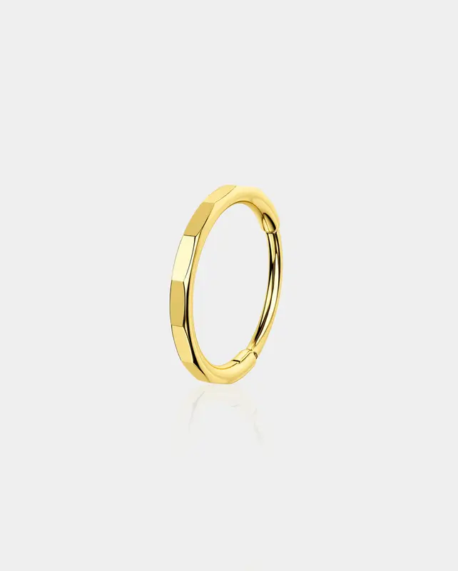 Rectangular Cut Segment Nose Ring - Gold / 6mm