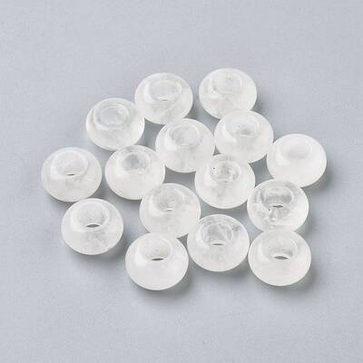 Natural Quartz Crystal European Beads