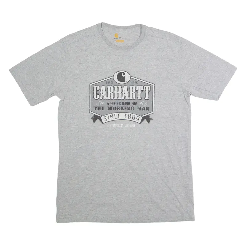 CARHARTT Relaxed Fit Mens T-Shirt Grey Crew Neck M