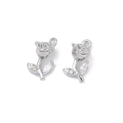 Brass Micro Pave Clear Cubic Zirconia Pendants