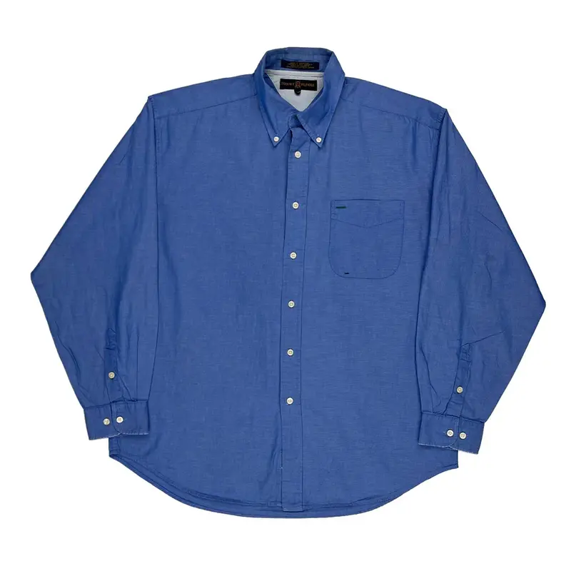 Tommy Hilfiger Shirt - Large Blue Cotton | Size: large
