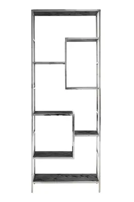 Silver Framed Black Marble Cabinet | OROA Blackbone