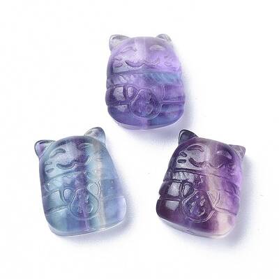 Carved Natural Fluorite Beads