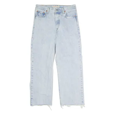 LEVI'S BIG E Rib Cage Womens Jeans Blue Regular Straight Acid Wash W28 L24