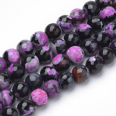 Dyed Natural Fire Crackle Agate Beads Strands